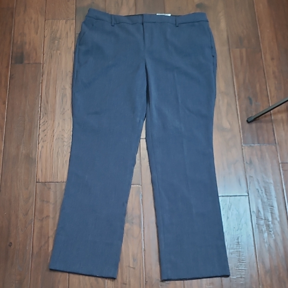 NWT Nine West Heathered Navy Blue Barely Boot Cut Pants size 16W LONG